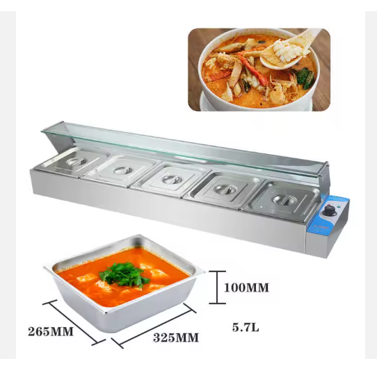 Commercial Kitchen Pans - Профессиональная витрина-мармит из нержавеющей стали с