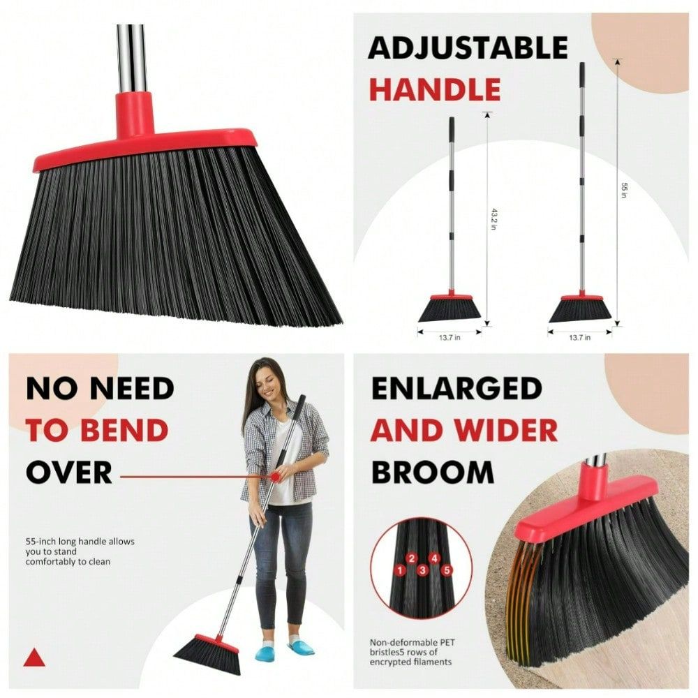 Commercial Kitchen Broom - Дюймовая прочная уличная метла с длинной